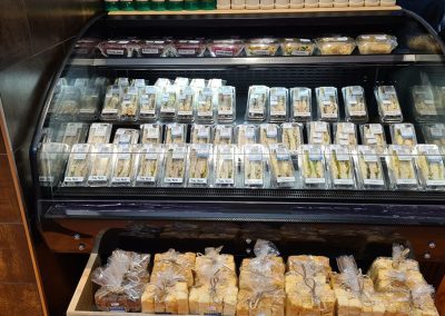 Pre-made and packed kosher sarmies , salads and ruks from Berkies Kosher Deli